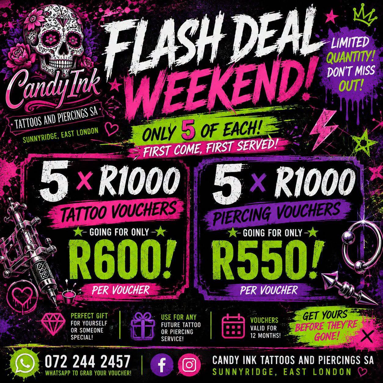Tattoo and piercing voucher blitz deal